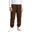 thumbnail image 5 of ZBSOKO Cargo Joggers for Boys Elastic Waist Elastic Cuff Fashion Track Pants with Multi Pockets Running Workout Pant Sizes 5-15 Years, 5 of 7