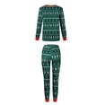 thumbnail image 7 of Matching Family Pajamas Sets Christmas Tree Snowflake Printed Long Sleeve Tops Green Xmas Loungewear, 7 of 7