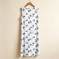 thumbnail image 5 of VBVC Women's Sleeveless Floral Print Midi Dress , Ladies' Crew Neck Casual Summer Tank Dress , Stretchy Daily Wear Dresses For Women,Light Blue,S-5XL, 5 of 6