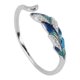thumbnail image 4 of Anillo abierto Plata de ley S925 Anillo abierto ajustable en forma de pluma degradado azul verde platino deslumbrante, 4 of 5