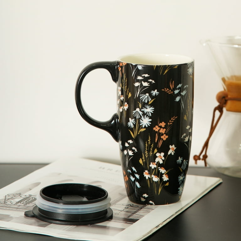 Black Polka Dot Mug | Stylish Ceramic Mug for Coffee or Tea