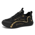 thumbnail image 3 of CORASUN Men's Low-Profile Casual Sports Shoes, Breathable Mesh Sneakers with Gold Accents, Lightweight Walking Shoes for Gym and Daily Commute, Black, 3 of 10