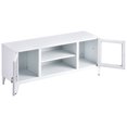 thumbnail image 7 of Veryke Industrial 2 Glass Door Metal TV Stand for TVs up to 55 Inches, White, 7 of 7