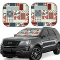thumbnail image 2 of Picia Patchwork In Country Style 2 Piece Car Windshield Sun Shade Foldable | Foldable Sun Shield for Front Window Blocks UV Rays and Keeps Your Vehicle Cool-Small, 2 of 7