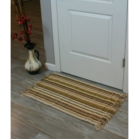 Home Weavers Silk Ribbed Collection Living Room Rug, Machine Washable Area Rugs, Rug For Living Room, Non Slip Accent Rugs, Soft Foldable Indoor Floor Carpet, Easy To Clean, 1'7" x 2'8", Caramel