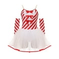 thumbnail image 4 of TSSOE Womens Christmas Candy Cane Leotard Dance Dress with Gloves Xmas Striped Tulle Tutu Dress Red XL, 4 of 6