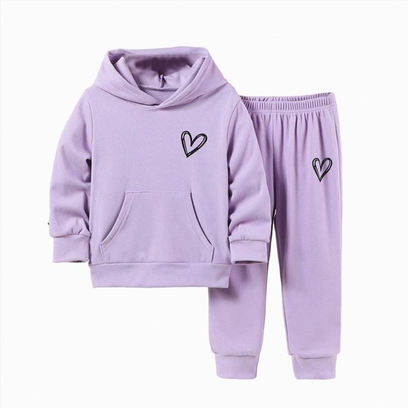 enyan B'aby Tod'dler Gi'rl Clothes Outfits K'ids Sweatshirt Jeans Set Denim Pants Little Gi'rls Clothes Tod'dler Outfit for Gi'rls B'aby Gi'rls Clothes Purple,1-2 Years