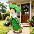 thumbnail image 6 of Sruoe Porch Goose Outfits, Green Raincoat Casual Goose Clothes Dress, Duck Clothes for 23" Cement Goose, Outdoor Daily Goose Clothing, Goose Costume for Patio Lawn Garden Decor, 6 of 6