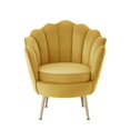 thumbnail image 2 of Nicole Miller Eian Velvet Accent Chair with Gold Legs, Yellow, 2 of 8
