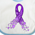 thumbnail image 4 of Inktastic Alzheimer's Awareness Purple Ribbon Made of Heart Boys or Girls Baby Bib, 4 of 4
