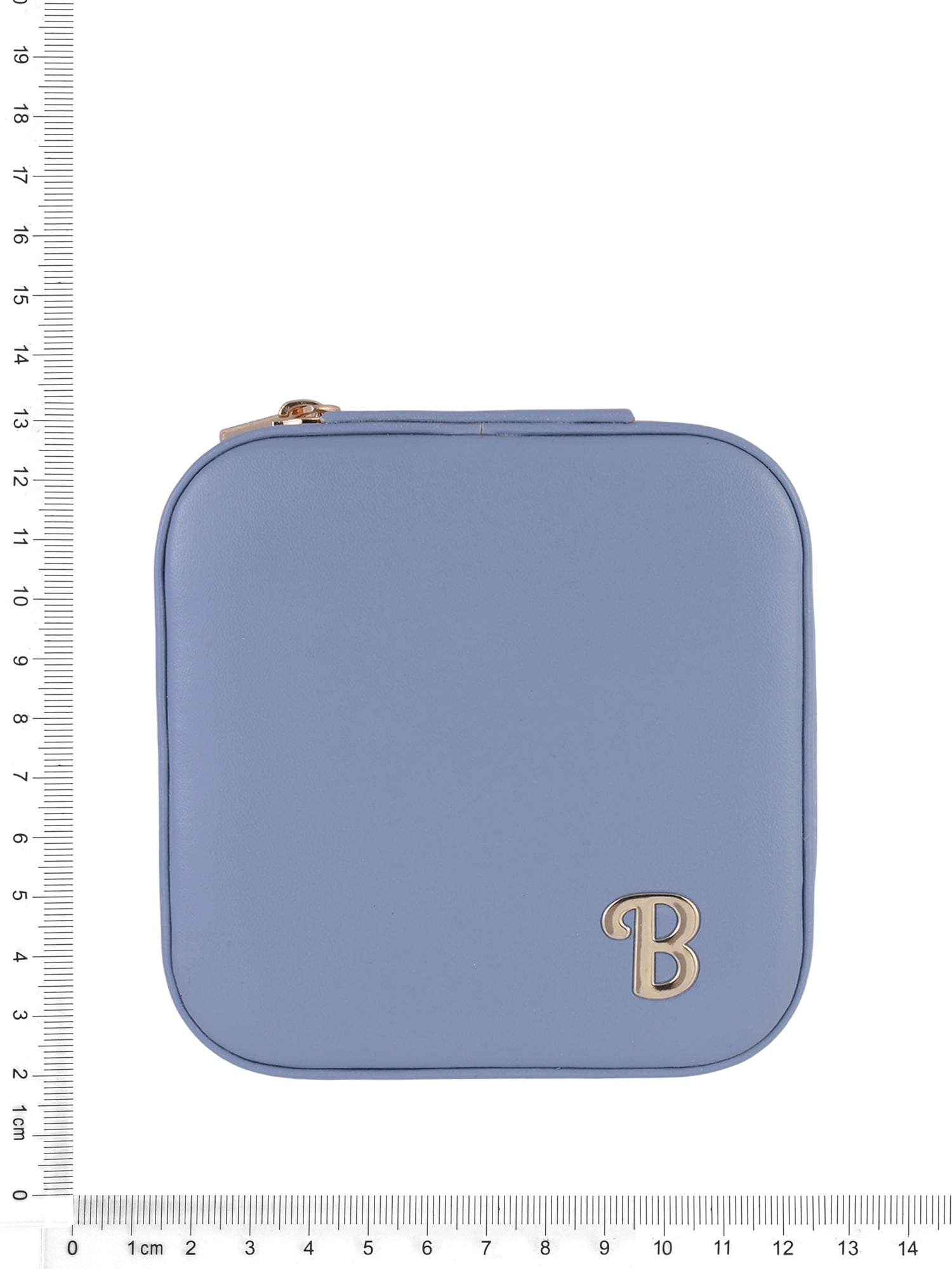 Time and Tru Goldtone/Blue Initial "B" Square Jewelry Organizer
