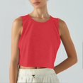 thumbnail image 2 of JULMCOMO Tank Tops for Women Crew Neck Workout Athletic Summer Cropped Tank Tops Sleeveless Breathable Gym Yoga Shirts Red One Size, 2 of 5