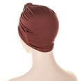 thumbnail image 6 of Women's Cancer Turban - Floral Ethnic Design - Soft Hair Cover - Chemotherapy Headwear - Comfort Stretch Fit Coffee,One Size, 6 of 6