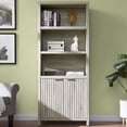 thumbnail image 6 of OAKHAM 5 Shelf Bookcases with Doors, 71" Tall Bookshelf with Storage Cabinets, Gray Oak, 6 of 8