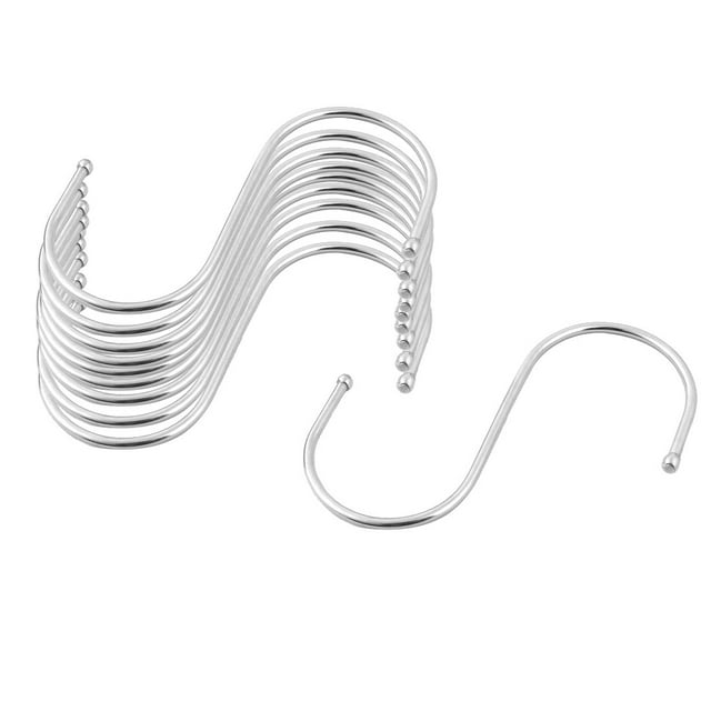 Ganchos para colgar toallas de acero inoxidable en forma de S de 12.5 cm de longitud, 10 piezas