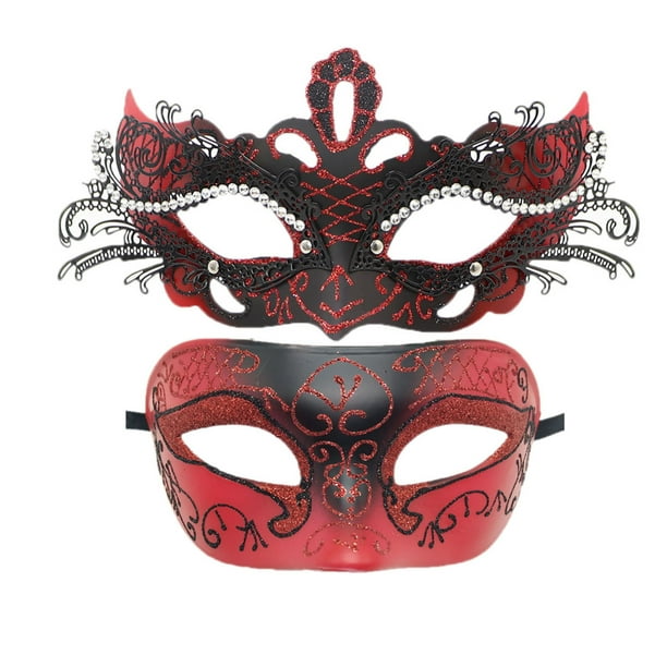 Máscara de maquillaje para carnaval, para hombres y mujeres, máscara romana de carnaval, máscara de metal de hierro para actuación, máscara de maquillaje para fiesta, máscara estilo pareja para hombre