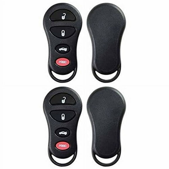 2 PACK KeylessOption Just the Case Keyless Entry Remote Control Car Key Fob Shell Replacement GQ43VT17T, 04602260 for 1998-2008 Chrysler Jeep Dodge Vehicles