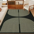 thumbnail image 5 of IDEALHOUSE 8x10ft Black Area Rugs, Geometric Arch Rug, Modern Stripe Pattern, Machine Washable Polyester, Soft Low Pile, Non-Slip, Retro Circles, Living Room, Bedroom, 5 of 6