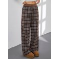 thumbnail image 5 of SHEWIN Womens Sweatpants Classic Plaid Straight Leg Trousers High Waist Baggy Workout Pants with Pockets, 5 of 7