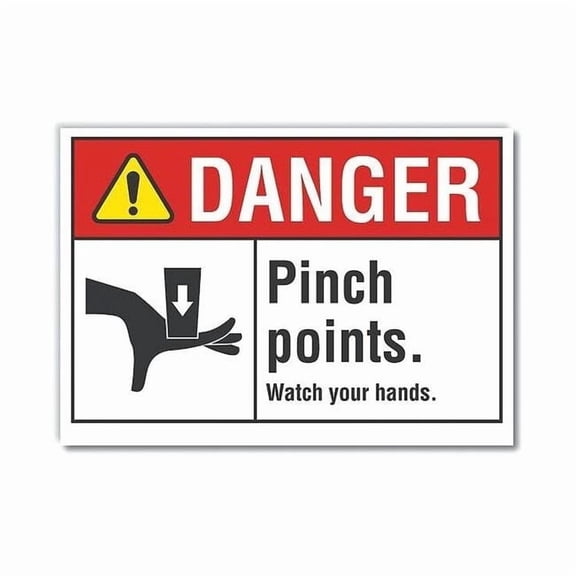 Lyle Pinch Point Danger labl,7inx10in,Polyest LCU4-0164-ND_10X7