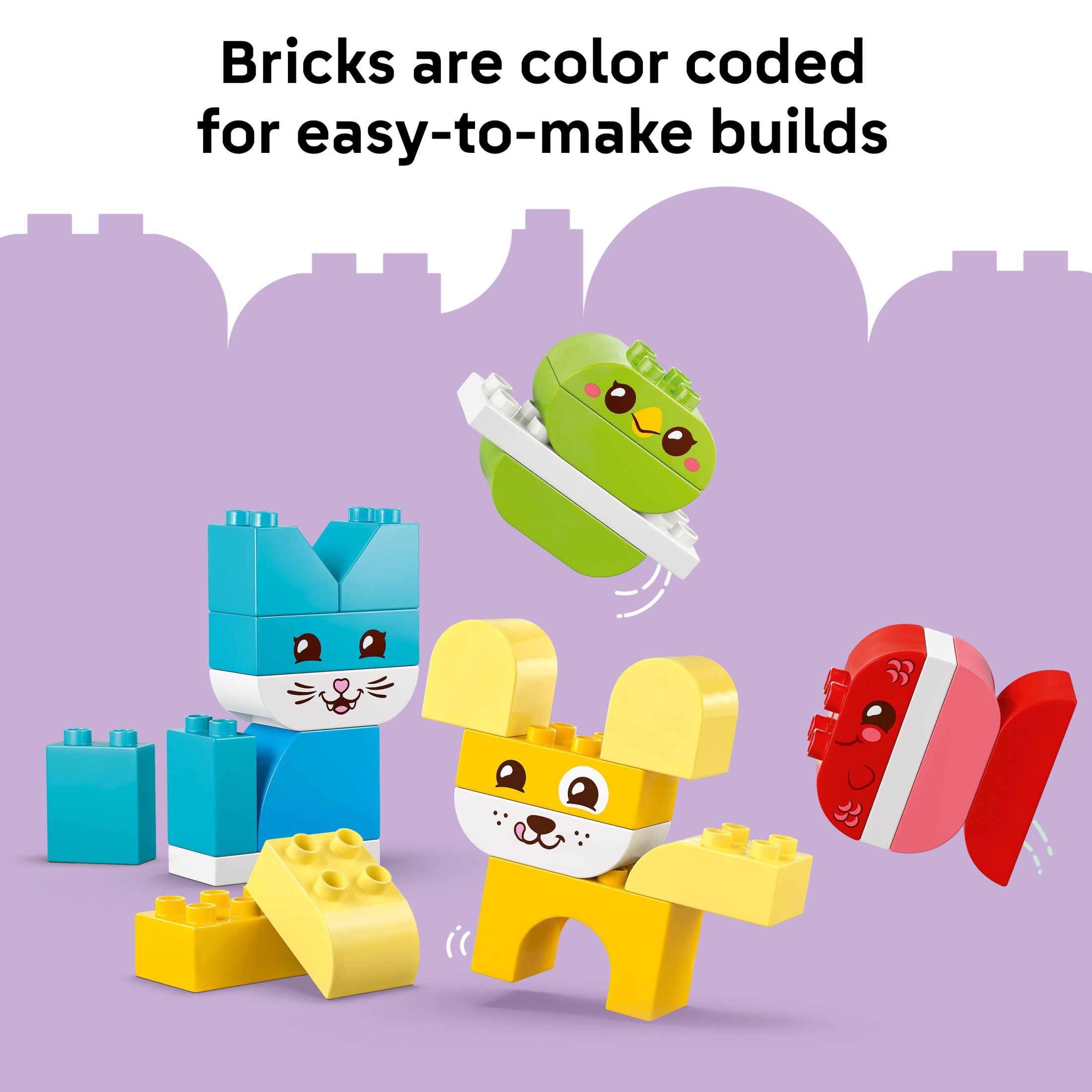 LEGO DUPLO Mi Primer Mascotas Creativas 3 en 1 Juguete de Construcción para Niños Pequeños - Set de Juego de Simulación para Niños y Niñas, Mayores de 1.5 Años - Juguete de Aprendizaje y Educación para Preescolares - Idea de Regalo para Cumpleaños - 10477 6