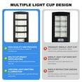 thumbnail image 5 of MUCH Solar Light Outdoor Waterproof, 8500K 1000000LM 800W Solar Street Light Dusk to Dawn Outdoor Floodlight for Yard, Motion Sensor Street Lamp with Remote for Patio, Garage,Road,Parking Lot-2 PACKS, 5 of 10