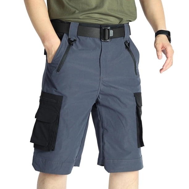 Ceisia Men's Tactical 5-Quarter Pants - Gift Multifunctional Breathable Waterproof Windproof Multi-Pocket Workwear Outdoor Sports Shorts with Adjustable Elastic Waist