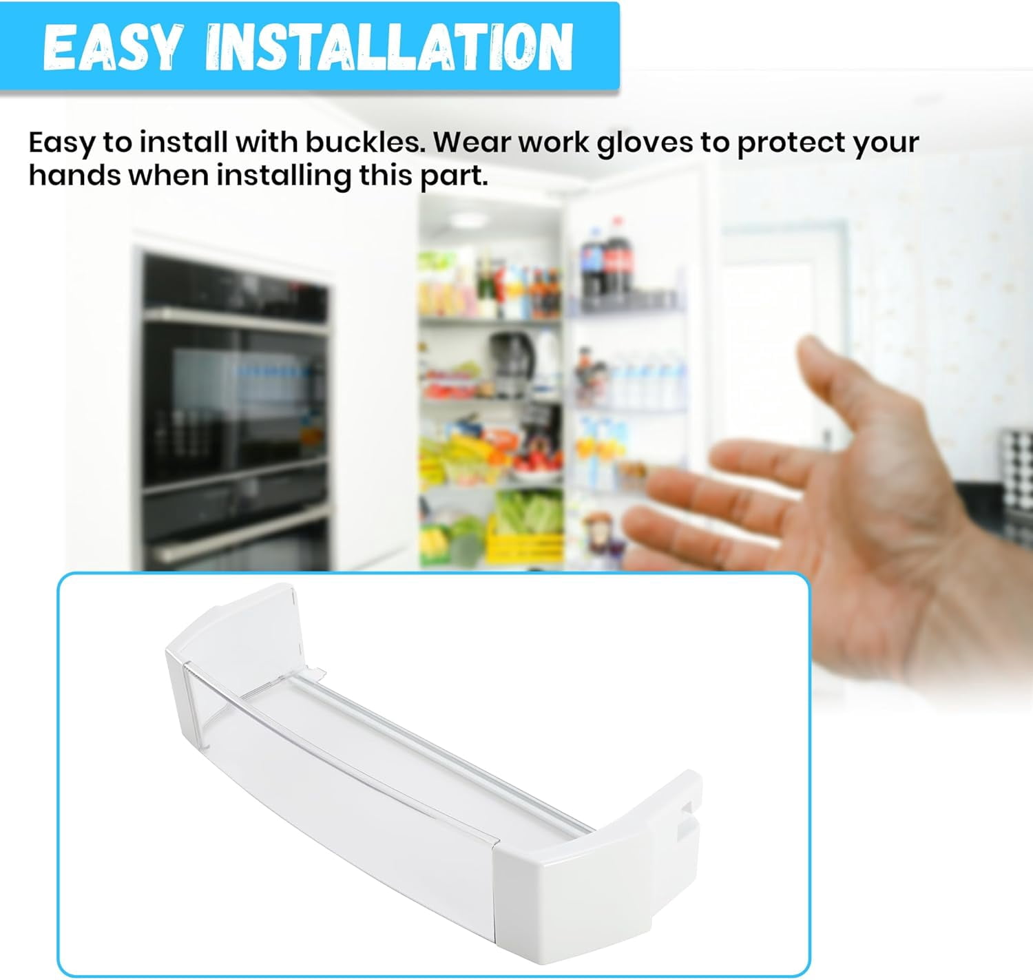 Kojem WR71X10409 AP3185150 Door Shelf Bin Rack for GE Refrigerator Gallon Bin Clear ＆ White