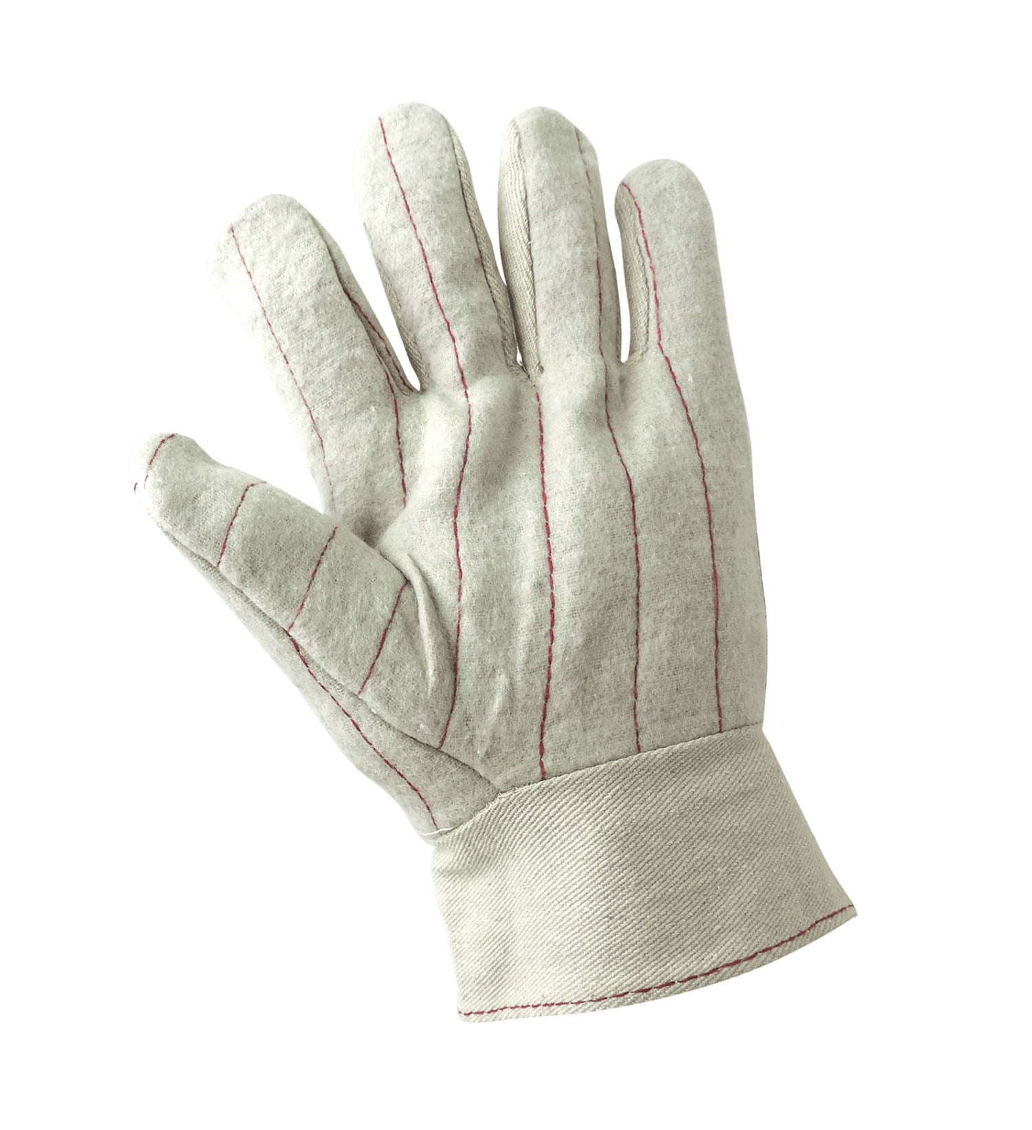 CT7051-L-36PK – HOT Mill Gloves 36-Pair Value Pack, 30 oz, Natural Color, 100% Cotton, Clute Cut, Burlap Lined, Wing Thumb, 2.5" Band Top