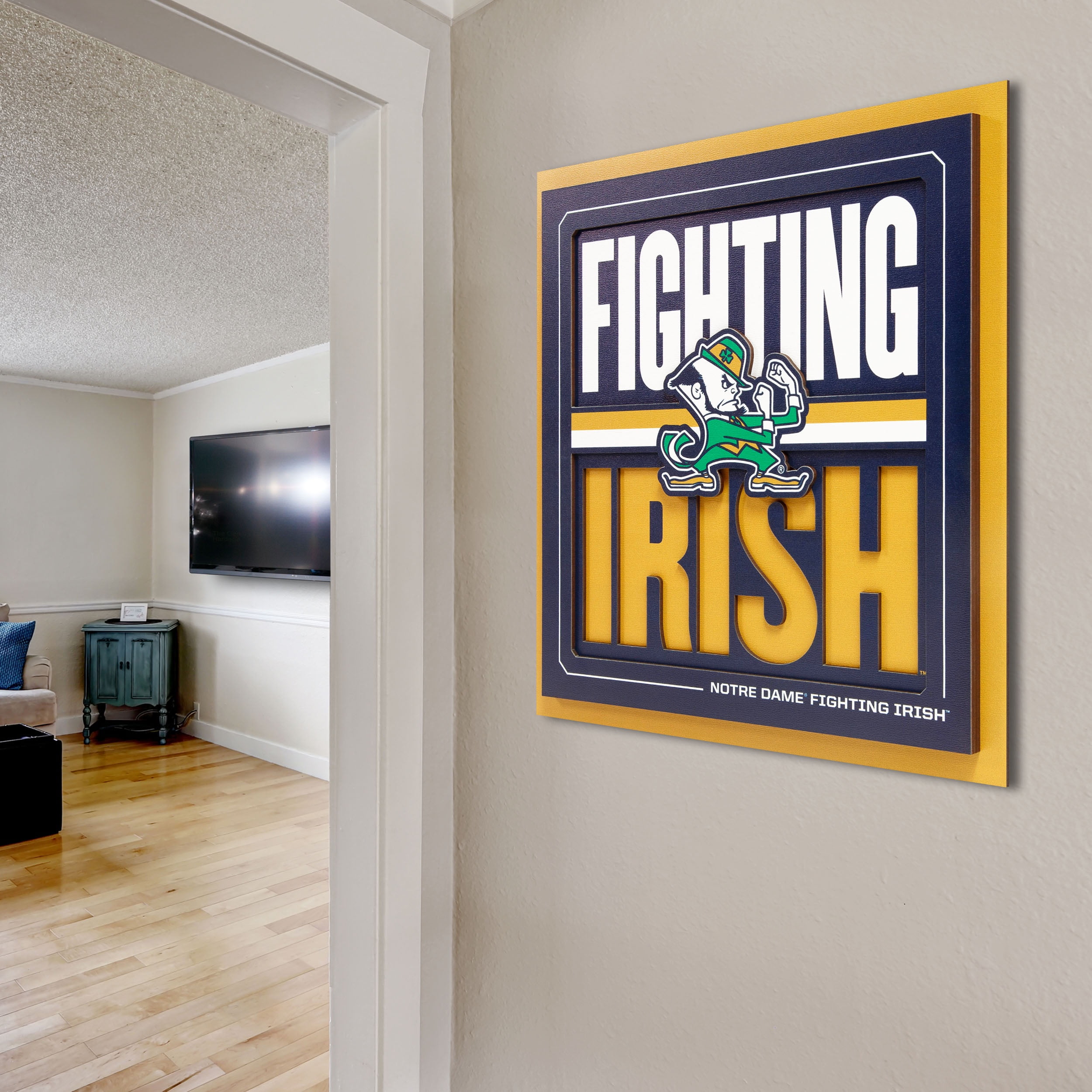 YouTheFan NCAA Notre Dame Fighting Irish Slogan Series 3D Wall Art