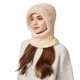 thumbnail image 5 of Gorro de Punto 3 En 1 para Mujer con Bufanda y Mascarilla | Pasamontañas de Invierno con Forro Polar Resistente Al Viento | Cubrebocas de Punto Suave y Cálido para Actividades Al Aire Libre En Climas, 5 of 6