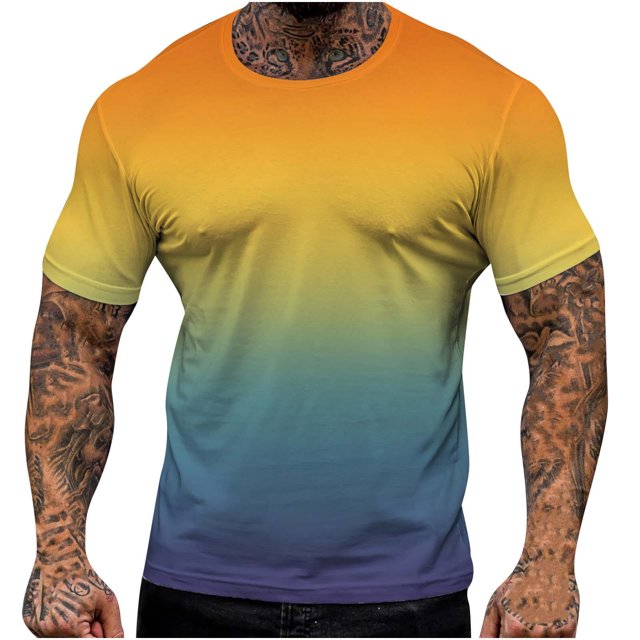 Camiseta de manga corta con cuello redondo para hombre, informal, deportiva, a la moda, para la playa Pompotops oipoqjl33729