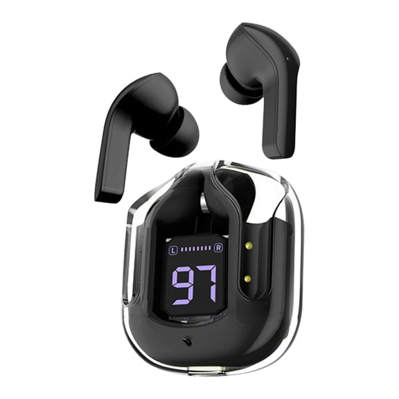 Kyusrd BT30 Transparent Digital Display Wireless Bluetooth Headset Bilateral Stereo Copper Ring Speaker With Charging Bin