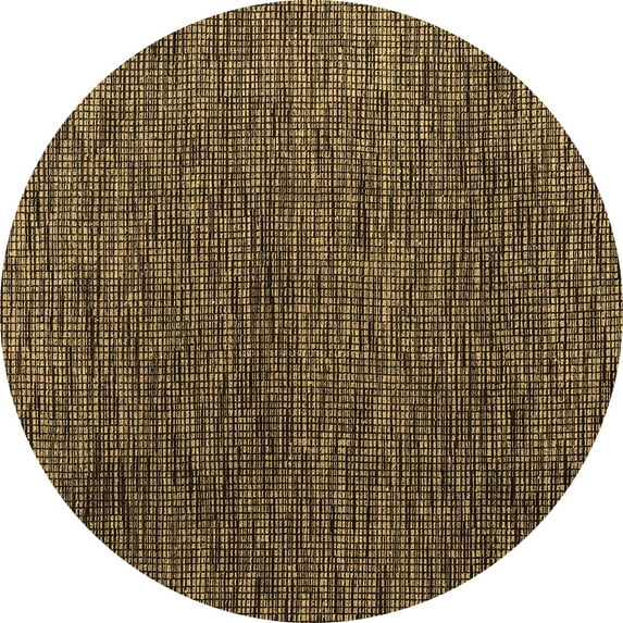 Ahgly Company Indoor Round Abstract Brown Modern Area Rugs, 8' Round