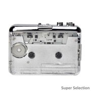 Portable Cassette To MP3 Converter USB, Transparent Shell Tape Player Recorder With Headphone Jack & Speaker For Audio Capture Digitizing