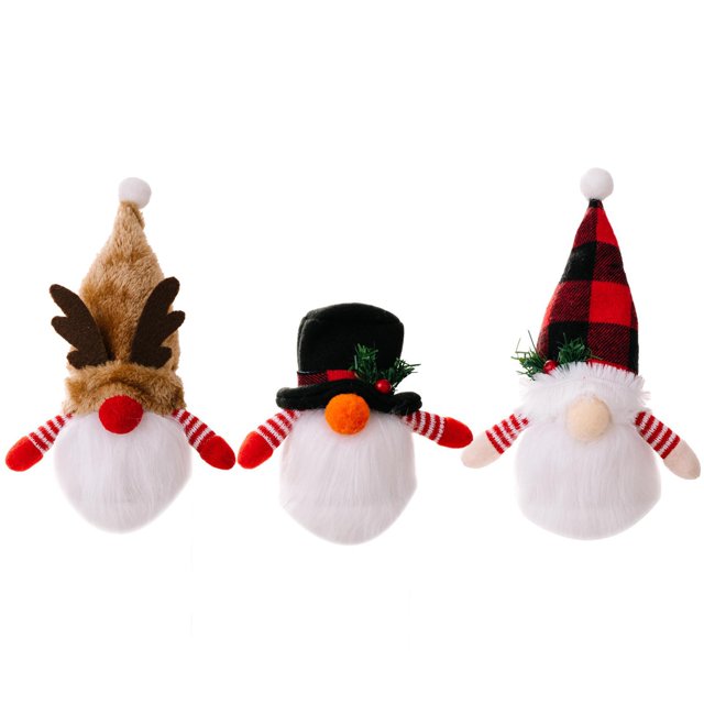 4 pcs Christmas decoration items Q edition rudolph luminescent faceless dwarf pendant with lamp
