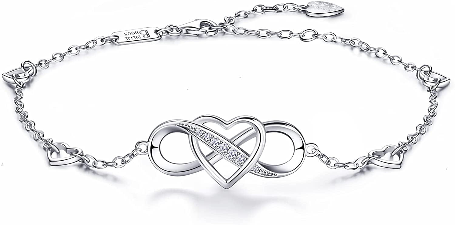 love heart bracelet white gold