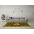 thumbnail image 3 of Ahgly Company Machine Washable Indoor Rectangle Medallion Yellow Traditional Area Rugs, 6' x 9', 3 of 4