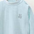 thumbnail image 3 of Cethrio Girls Cotton Pajama Sets Long Sleeve, 2 Piece Crew Neck Casual Girls' Sleepwear Light Blue Size 5-6 T, 3 of 4