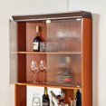 thumbnail image 3 of UZUGUL Dark Oak 5-Tier Corner Storage Bookcase, Triangular Back for Corner, Curio Cabinet, Adjustable Shelves, for Living Room, 3 of 8