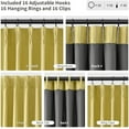 thumbnail image 3 of Pinch Pleated Linen 100% Blackout Curtains 84 Inch Length 2 Panels Insulated Thermal Fall Blackout Drapes for Bedroom Living Room Darkening Yellow Pinch Pleat Curtains with Hooks Rings Clips 7 FT, 3 of 9