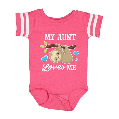 

Inktastic My Aunt Loves Me with Sloth and Hearts Gift Baby Boy or Baby Girl Bodysuit