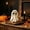 A, variant on Vintage Wooden Ghost Spooky Halloween Figurine Decor, Hand-Carved Pumpkin Ornament With Distressed Wood Grain And Round Flat Base for Entryway Shelf Fireplace Mantel Fall Home Decor