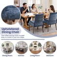 thumbnail image 4 of PAPROOS Upholstered Dining Chairs Set of 4, Chenille Fabric Tufted Dining Room Chair with Curved Solid Wood Legs, Modern Accent Dining Chair with Arm, Armchair for Kitchen, Living Room, Blue, 4 of 9