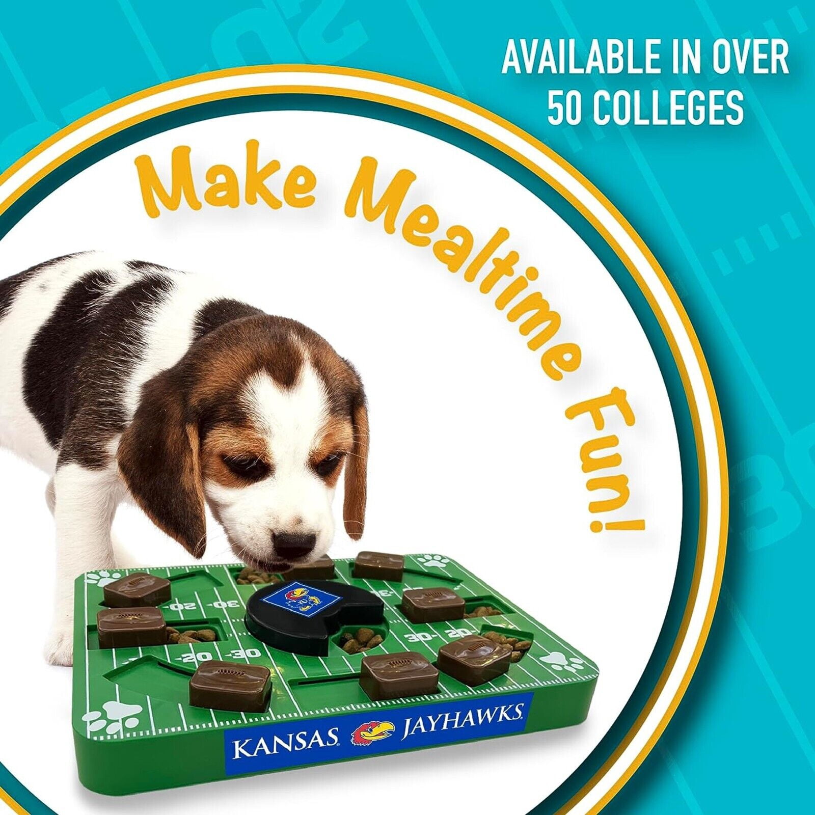 Pets First NCAA Kansas Jayhawks Puzzle Toy, Puzzle Treat Dog Toy, Interactive Dog Treat Toy, Dog Puzzle Feeding Slow Toy