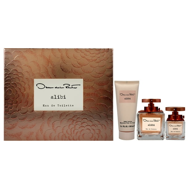Alibi de Oscar De La Renta para mujeres - Set de regalo de 3 piezas 3.4oz EDT Spray, 1oz EDT Spray 3.4oz Loción corporal