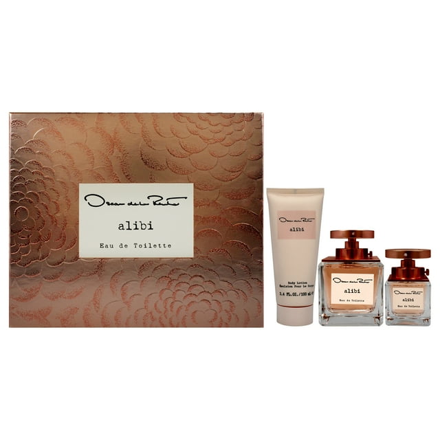Alibi de Oscar De La Renta para mujeres - Set de regalo de 3 piezas 3.4oz EDT Spray, 1oz EDT Spray 3.4oz Loción corporal