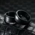 thumbnail image 3 of 8MM Black Polished / Brushed Spinner Band Men's Stainless Steel Ring Size 6-12, 3 of 5