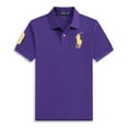 thumbnail image 1 of Short Sleeve Polo Shirt Men's Loose Plus Size Lapel Solid Color Cotton Embroidered Shirt, 1 of 3