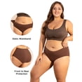 thumbnail image 3 of INNERSY Plus Size Period Underwear for Women Heavy Flow Cotton Menstrual Panties 3-Pack(3XL,Brown), 3 of 8